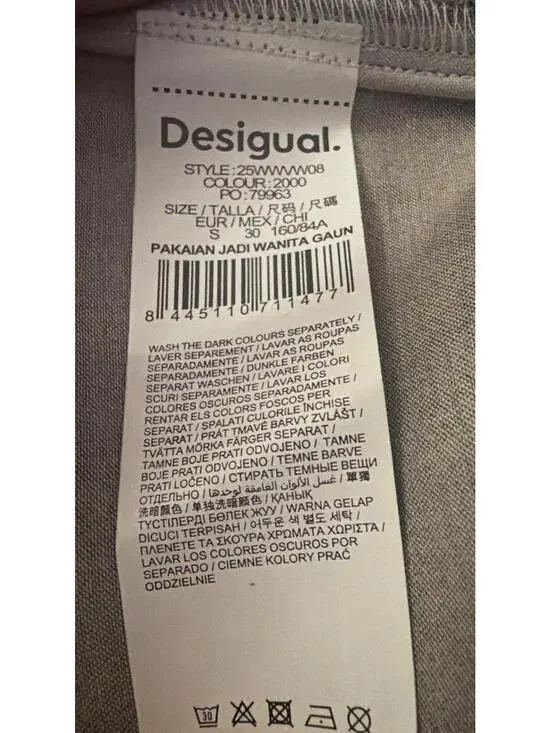 New Desigual Mix Print Long Sleeve Midi Dress In Black Size S $169 - Picture 8 of 9